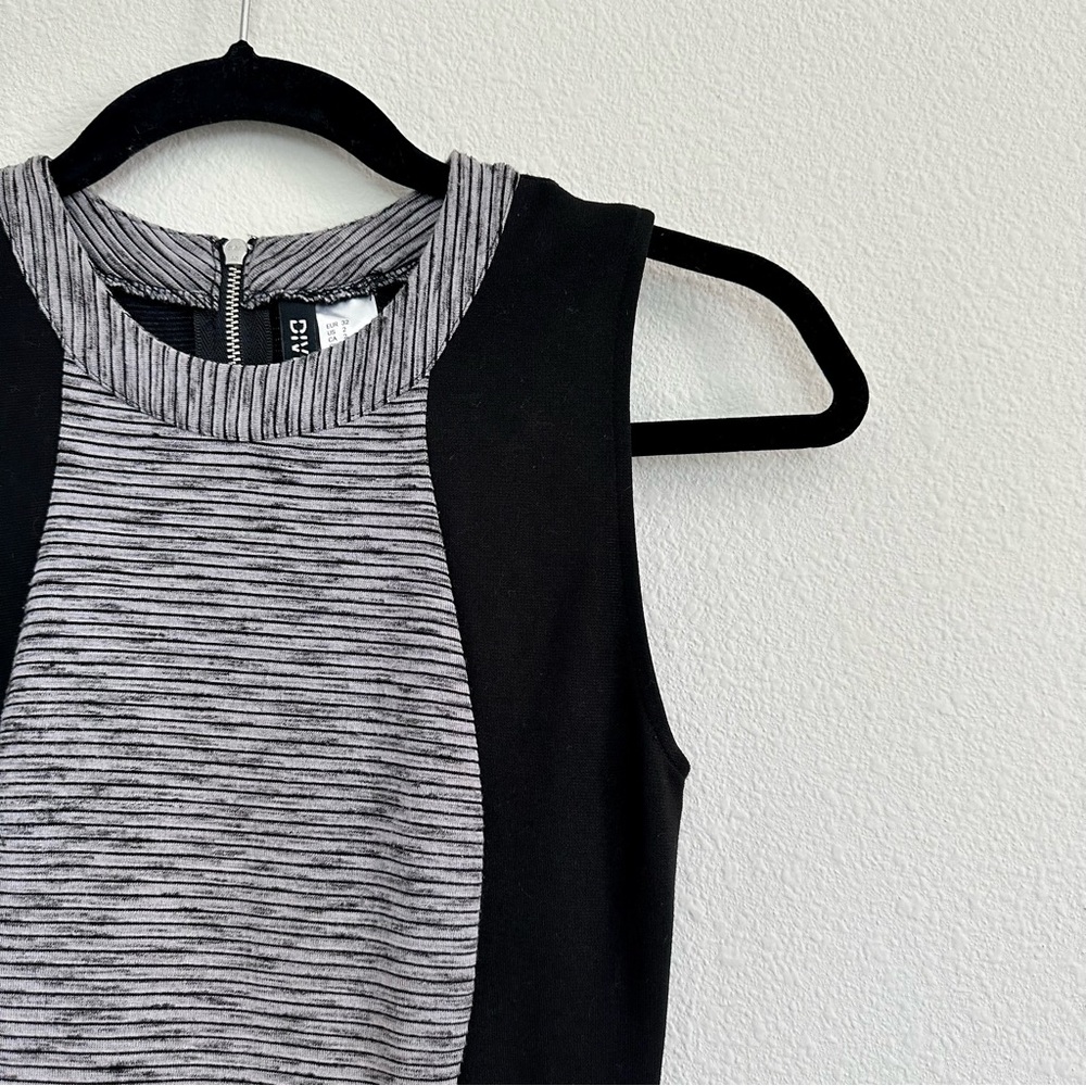 Black and Striped Bodycon Dress